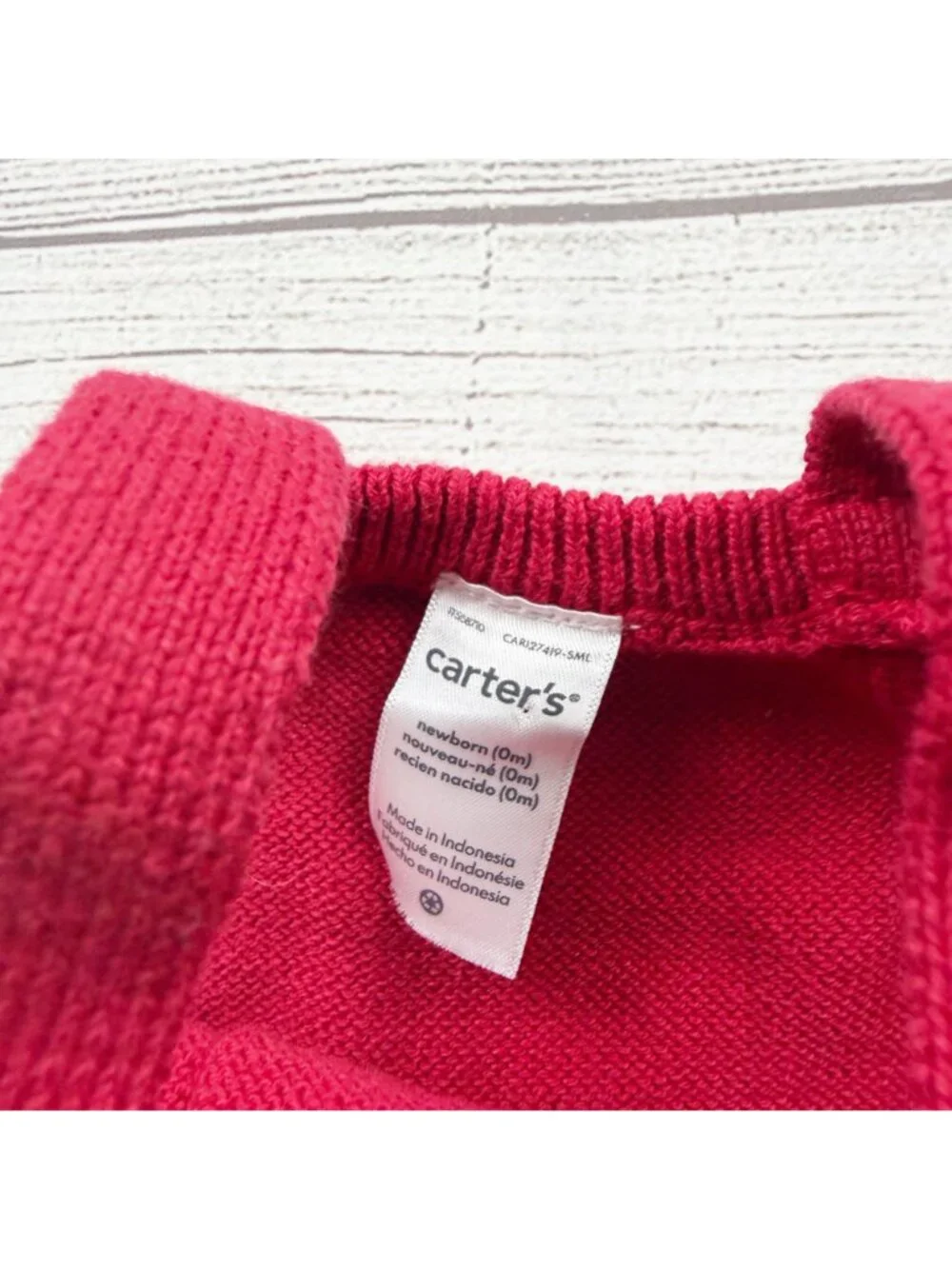 Carter's Unisex Knit Red Overalls Gingerbread Detail Holiday Christmas Newborn